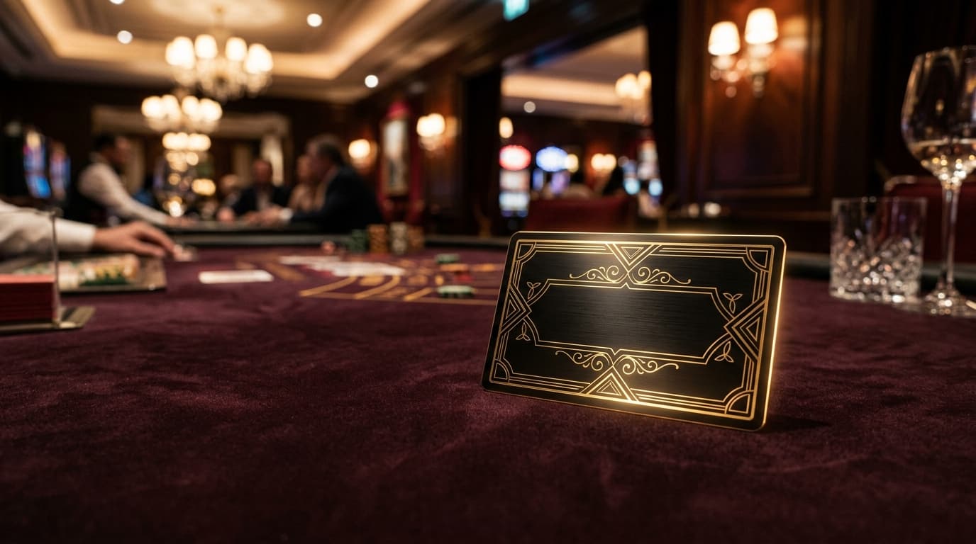 Premium casino table with gold detailing and no players